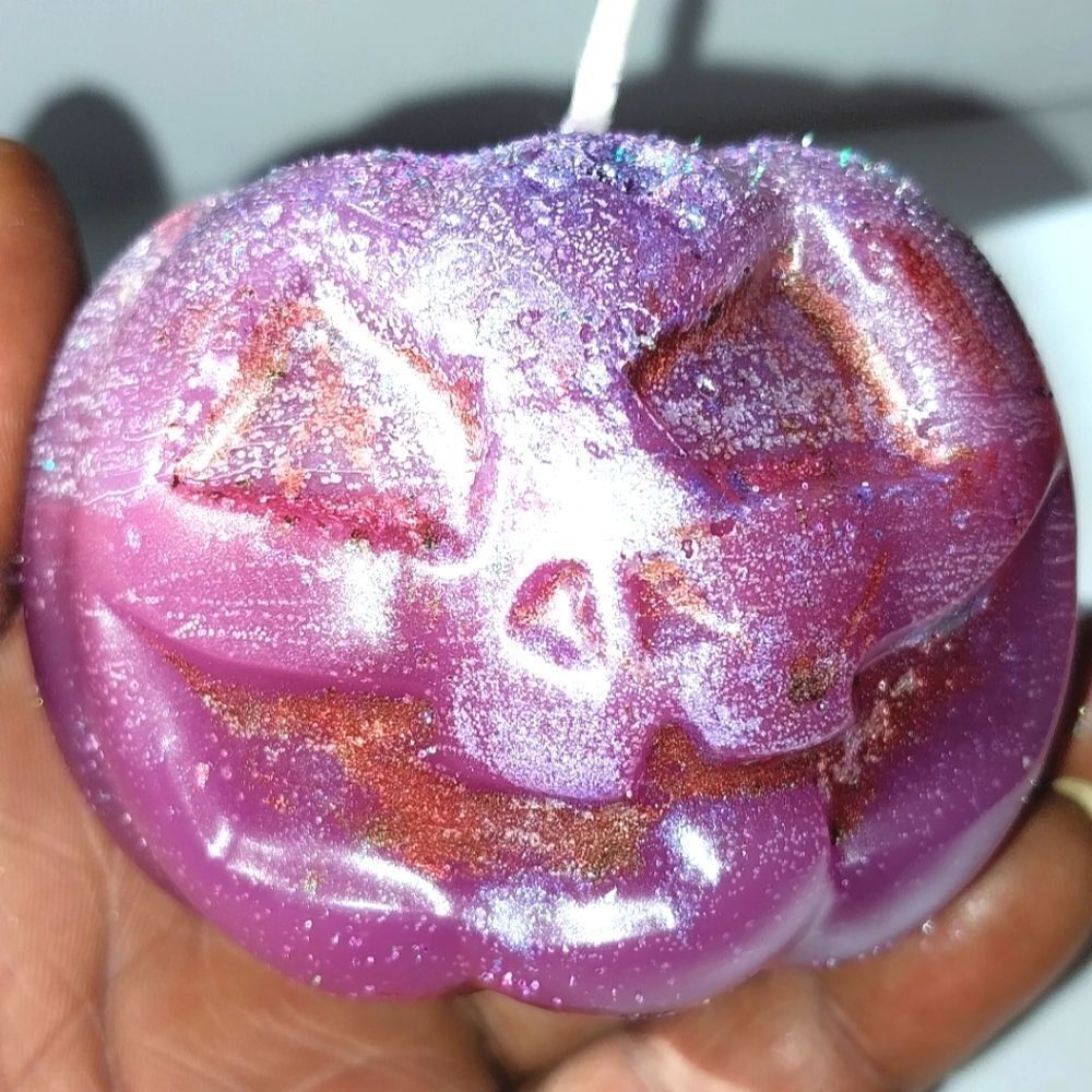 Hand crafted limited edition pumpkin candle from our spooky candle collection